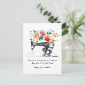 naaimachine zwart wit Briefkaart (Staand voorkant)