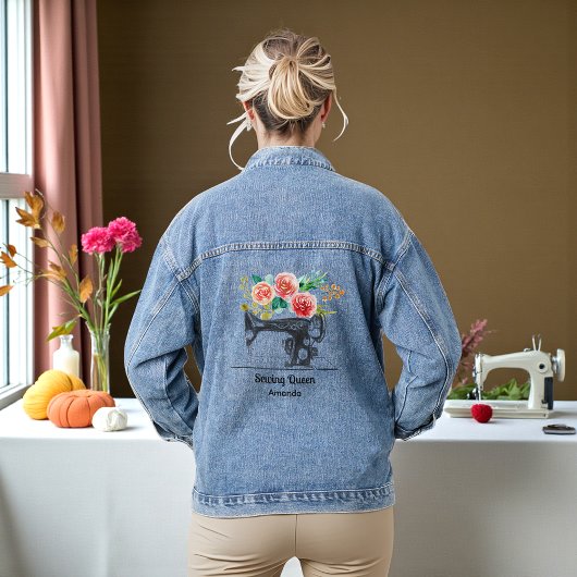 Naaimachine Zwart Wit Tailor Crafter Denim Jacket