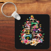 naaimachines met kerstboomkorren sleutelhanger (Voorkant)