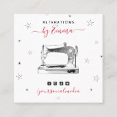  naaimachines Sociale media Vierkante Visitekaartje (Voorkant)