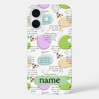 Naaimotivatie voor handwerkers, Naaiquotes iPhone 16 Hoesje