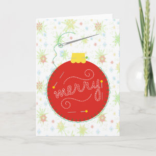 naainaalddraad Kerst ornament kaart