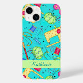 Naainzichten Kunstnaam personaliseren Turquoise Bl Case-Mate iPhone Case (Achterkant)