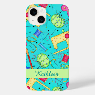 Naainzichten Kunstnaam personaliseren Turquoise Bl Case-Mate iPhone 14 Hoesje