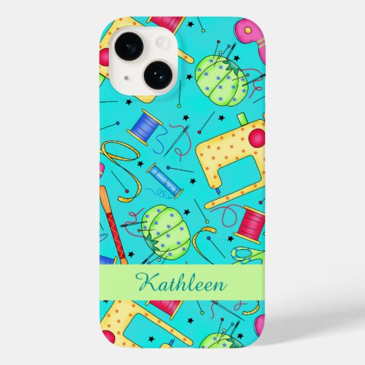 Naainzichten Kunstnaam personaliseren Turquoise Bl Case-Mate iPhone Case (Achterkant)