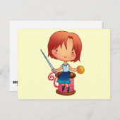 Naairmeisje Briefkaart (Voorkant / Achterkant)