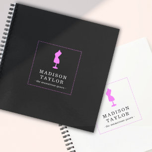 naaister op maat Roze Mannequin Logo Zwart Notitieboek