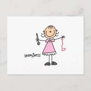 Naaister Stickfiguur Briefkaart