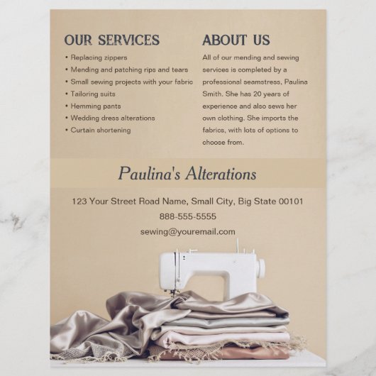 Naaiveranderingen Diensten Flyer Sjabloon (Achterkant)