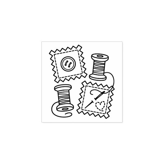 Naaiwerk Hobby Fabric Button Naalddraad 1x1 Rubberstempel (Afrduk)