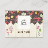 Naaiwinkel bruin visitekaartje (Voorkant)