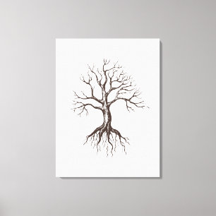 Naakte boom canvas afdruk