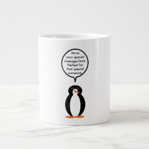 Naakte pratende mevrouw Pinguïn gepersonaliseerd Extra Grote Beker