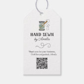Naald en draad Handlettered Naaien Dank u Cadeaulabel (Voorkant)