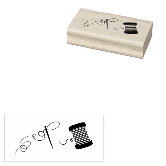 Naald en draad Rubberstempel Rubberstempel (Gestempeld)