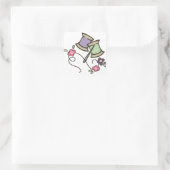 Naald en draad vierkante sticker (Tas)