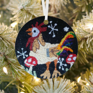 Naald-punch haan ontwerp ornament