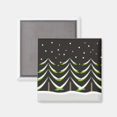 Naaldbomen in de winter magneet (Voorkant / Achterkant)