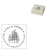 Naaldbomen Vakantie Aangepast retouradres Rubberstempel (Gestempeld)