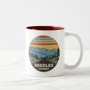 Naalden Highway South Dakota Mountains Tweekleurige Koffiemok