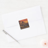 Naalden Highway South Dakota Red Sky Vierkante Sticker (Envelop)