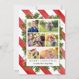 Naalden & Strepen 6 foto Kerstfotokaart Feestdagenkaart