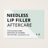 Naalden vulstof estheticien Aftercare Kaart (Voorkant)