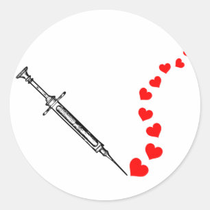 Naaldharten (zwart) ronde sticker