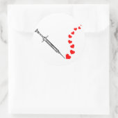 Naaldharten (zwart) ronde sticker (Tas)