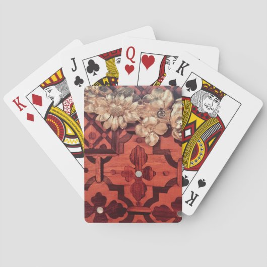 Naaldhout met goudsbloem afbeelding, pokerkaarten (Achterkant)
