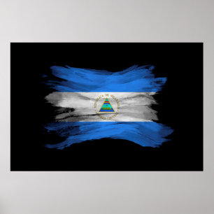 Naaldpenseelstreek Nicaragua, nationale vlag Poster