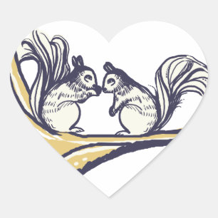 Naalt over je eekhoorns hart sticker