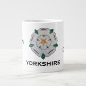 Naam, 20oz Gewatteerde Yorkshire White Rose Extra Grote Beker (Voorkant)