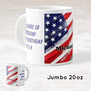 Naam, 250 Jaar Onafhankelijkheid USA Jubileum 20oz Extra Grote Beker