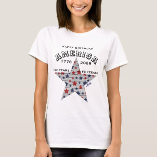 Naam 250ste Verjaardag Amerika Sterren Dames T-shirt