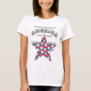 Naam 250ste Verjaardag Amerika Sterren Dames T-shirt
