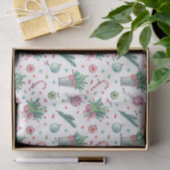 Naam, 3 stks Tissue Papier Pepermunt Ferns Gingham (Geschenk)