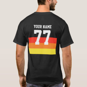 Naam 77 Sport Jersey Nummer zwart Yellow Red T-shirt
