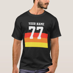 Naam 77 Sports Jersey Number Black Yellow Red T-Sh T-shirt