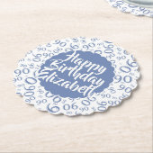 Naam:  90e verjaardag Random Number Pattern Blue Kartonnen Onderzetters (Gekanteld)