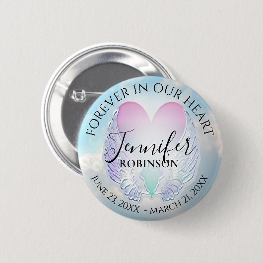 Naam aangepaste herinnering toevoegen ronde button 5,7 cm (Voorkant /achterkant)