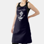 Naam aangepaste kapitein met Silver Anchor Sailor  Schort (Insitu)