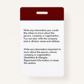 Naam aangepaste Logo foto-balk Badge (Achterkant)