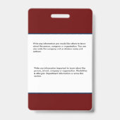 Naam aangepaste Logo foto-balk Badge (Achterkant)