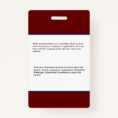 Naam aangepaste Logo foto-balk Badge (Achterkant)