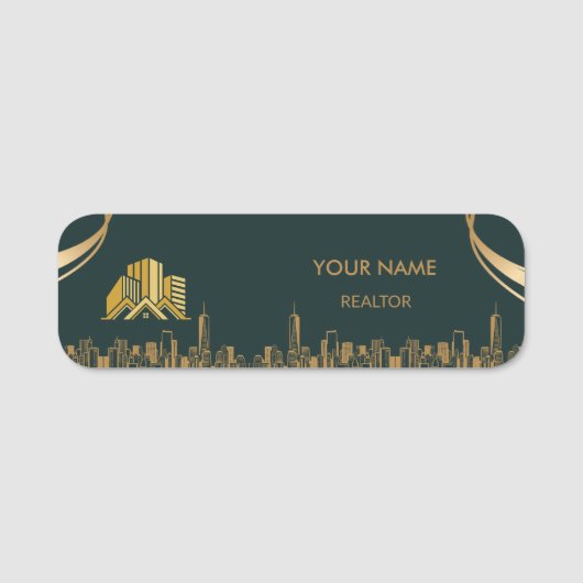Naam aangepaste makelaar Tag Badge (Voorkant)