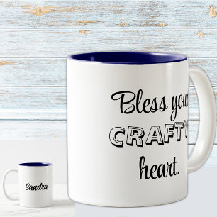 naam, aangepaste tekst, zegene je geslepen hart 11 tweekleurige koffiemok
