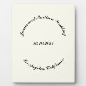 Naam aanpassen, datum zwarte ivoor bruiloft fotoplaat (Voorkant)