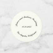 Naam aanpassen, datum zwarte ivoorbruiloft confetti (Kleine voorkant)