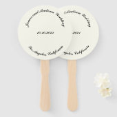 Naam aanpassen, datum zwarte ivoorbruiloft handwaaier (Voorkant en achterkant)